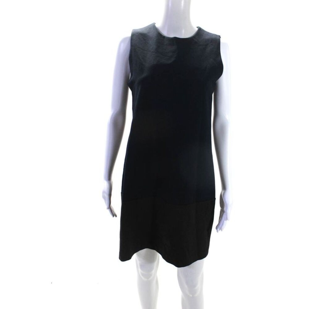 Alpha Massimo Rebecchi Womens Colorblock Print Shift Dress Navy Brown Size 42